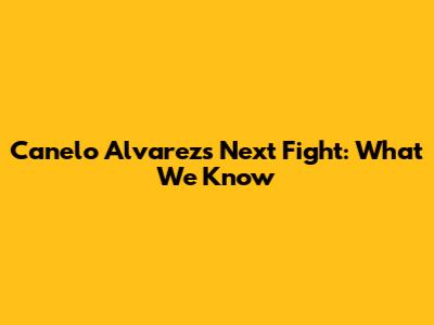 Canelo Alvarez's Next Fight: What We Know