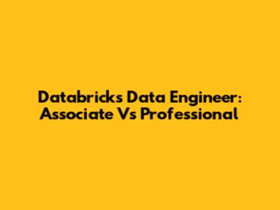 Databricks Data Engineer: Associate Vs Professional