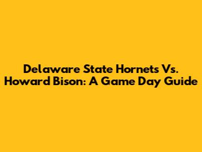 Delaware State Hornets Vs. Howard Bison: A Game Day Guide