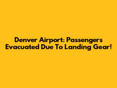 Denver Airport: Passengers Evacuated Due To Landing Gear!