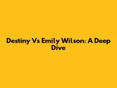 Destiny Vs Emily Wilson: A Deep Dive