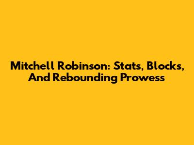 Mitchell Robinson: Stats, Blocks, And Rebounding Prowess