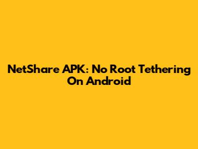 NetShare APK: No Root Tethering On Android