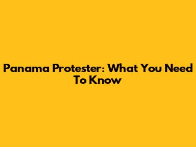Panama Protester: What You Need To Know