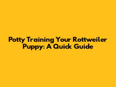 Potty Training Your Rottweiler Puppy: A Quick Guide