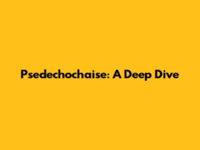 Psedechochaise: A Deep Dive