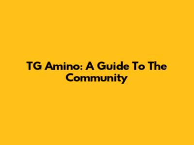 TG Amino: A Guide To The Community