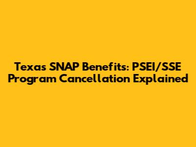 Texas SNAP Benefits: PSEI/SSE Program Cancellation Explained