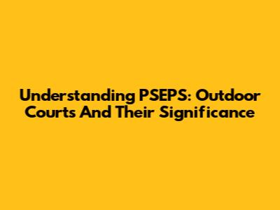 Understanding PSEPS: Outdoor Courts And Their Significance